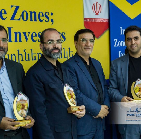Pars Sakhtar Industrial Group was announced and honoured as the premier booth in “Iran’s free zones capabilities” exhibition in Yerevan.