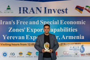 گروه صنعتی پارس ساختار غرفه منتخب نمایشگاه توانمندی های مناطق آزاد ایران در ایروان